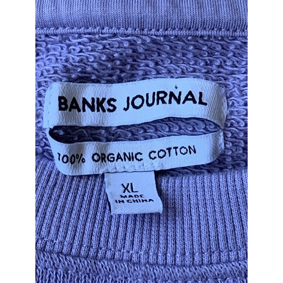 Banks Journal Men's XL 100% Organic Cotton Lavender Pullover Sweater Size XL EUC - Picture 3 of 9